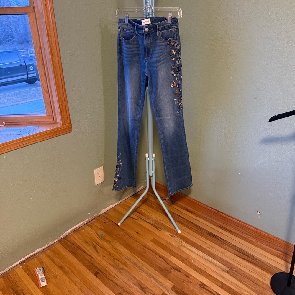 DRIFTWOOD Blue Floral Embroidered Jeans - Picture 2 of 8